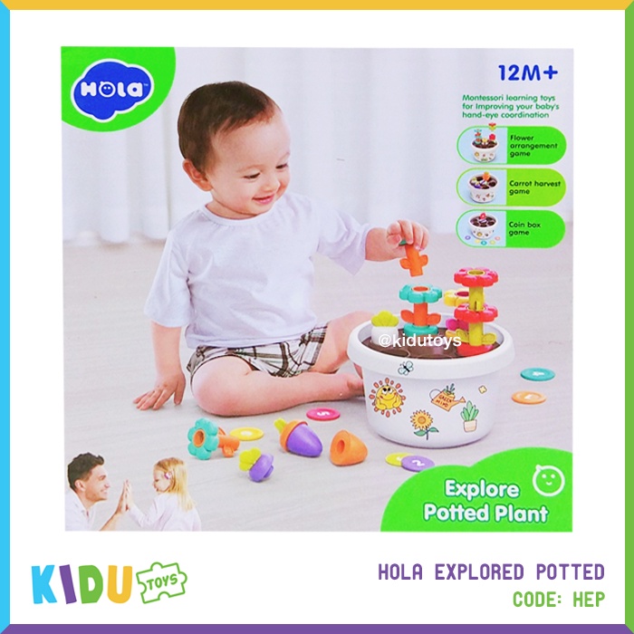 Mainan Edukasi Anak Menyusun Tanaman Hola Explored Potted Kidu Toys