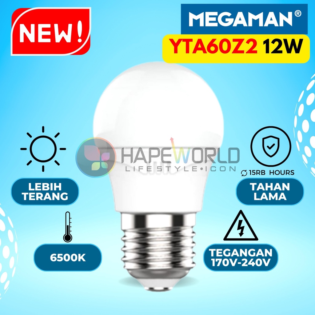 LAMPU MEGAMAN A-BULB YTA60Z2 12W 170-240V