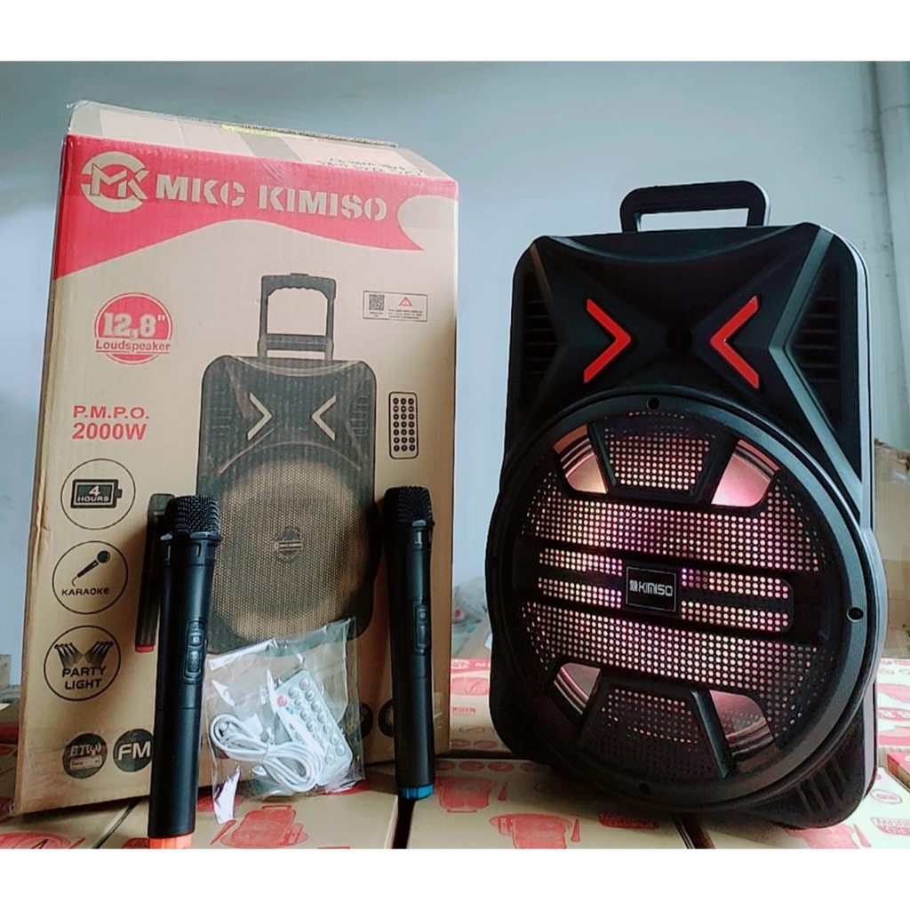 QS 1205 WS MKC Kimiso Speaker Bluetooth Portable 12.8 Inch Variasi Microphone