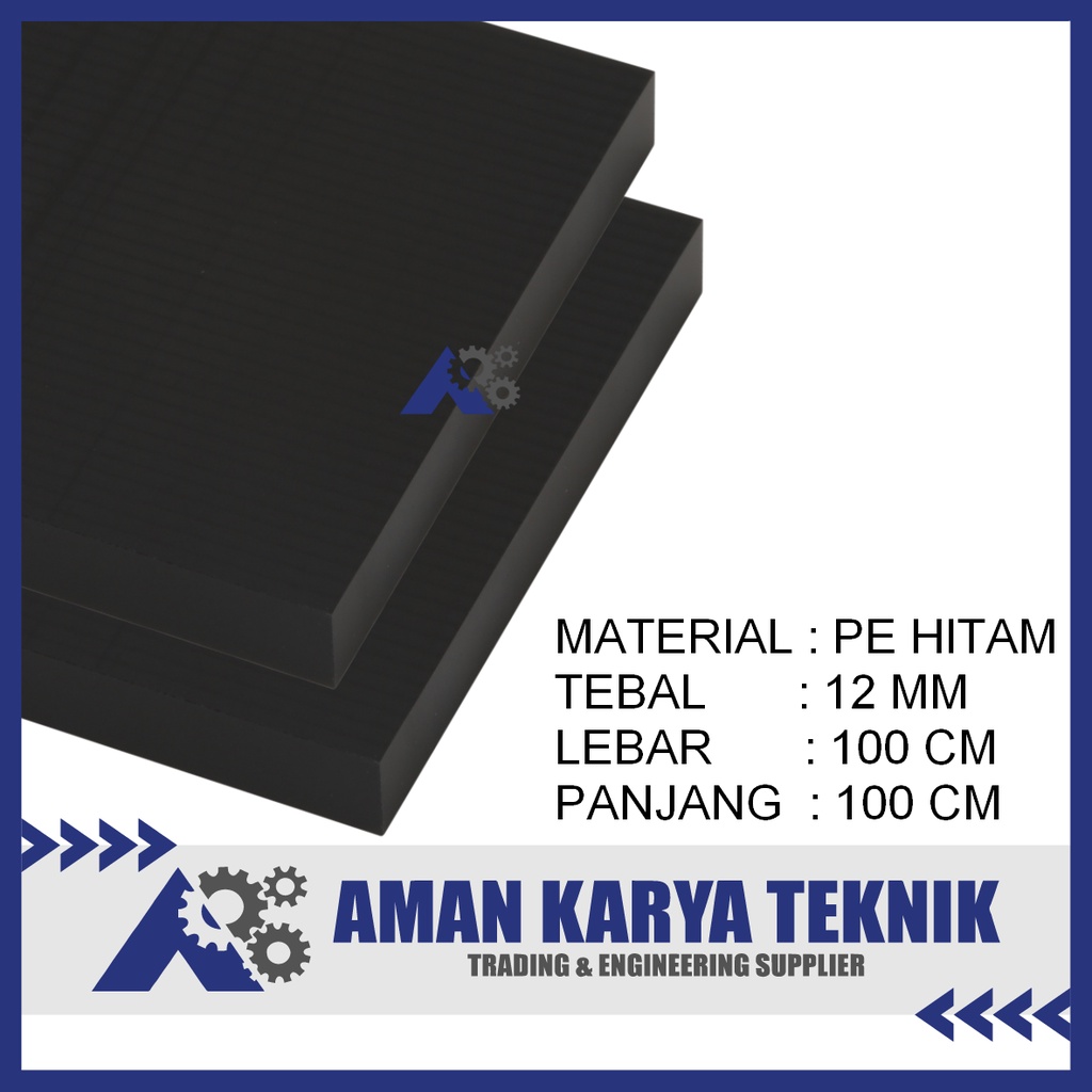 Nylon/PE Hitam Lembaran ( PE Sheet Black ) 12 mm x 100 cm x 100 cm