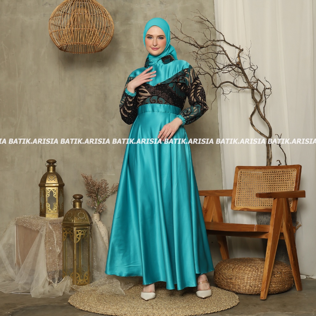 [ FREE HIJAB ] Batik couple keluarga modern terbaru set couple batik keluarga gamis jumbo velvet tosca termurah di shopee / Baju batik keluarga terbaru 2021 modern / Batik couple keluarga ARISIA couple batik couple / Set keluarga ayah ibu dan anak terbaru