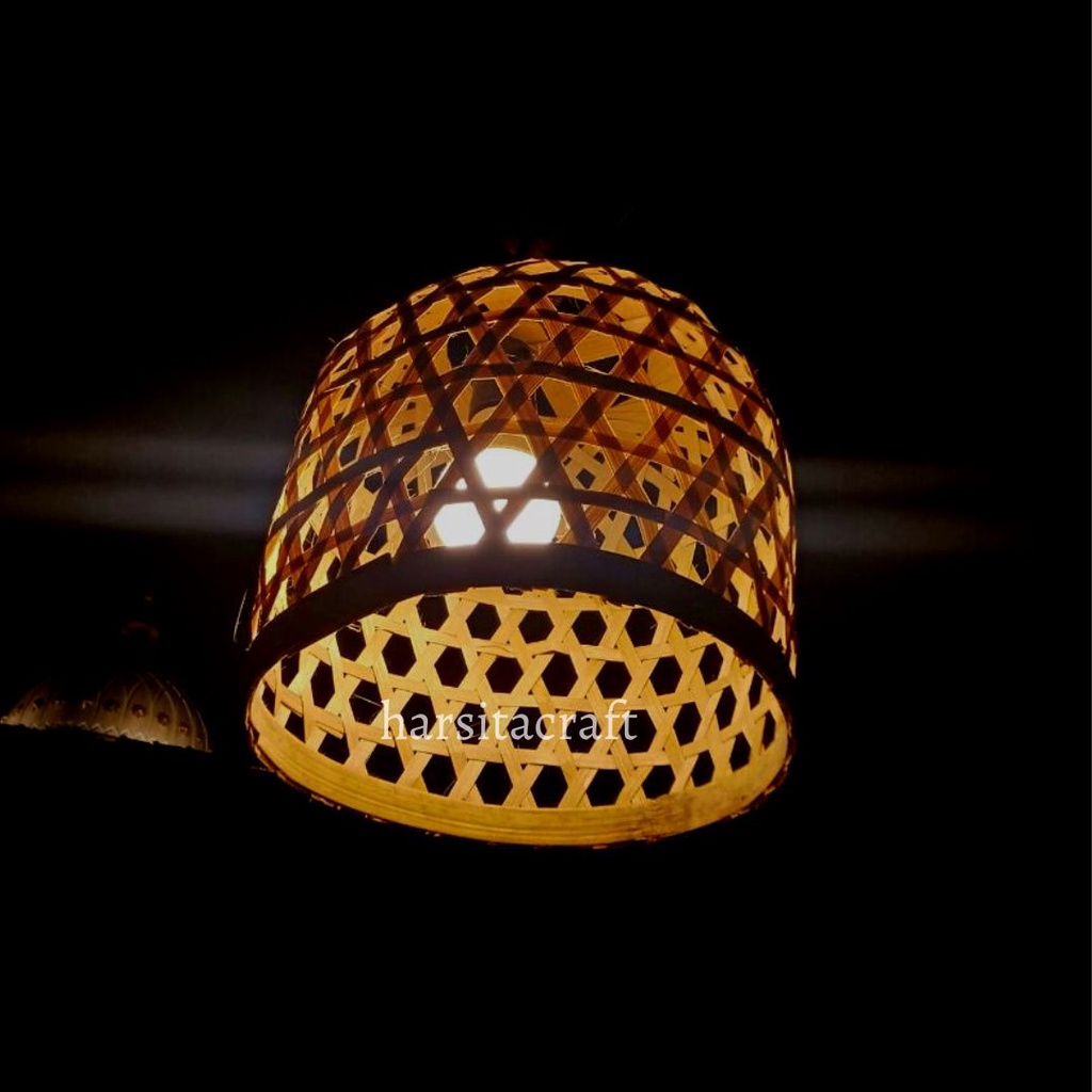 KAP LAMPU BAMBU AESTHETIC / LAMPION BAMBU GANTUNG