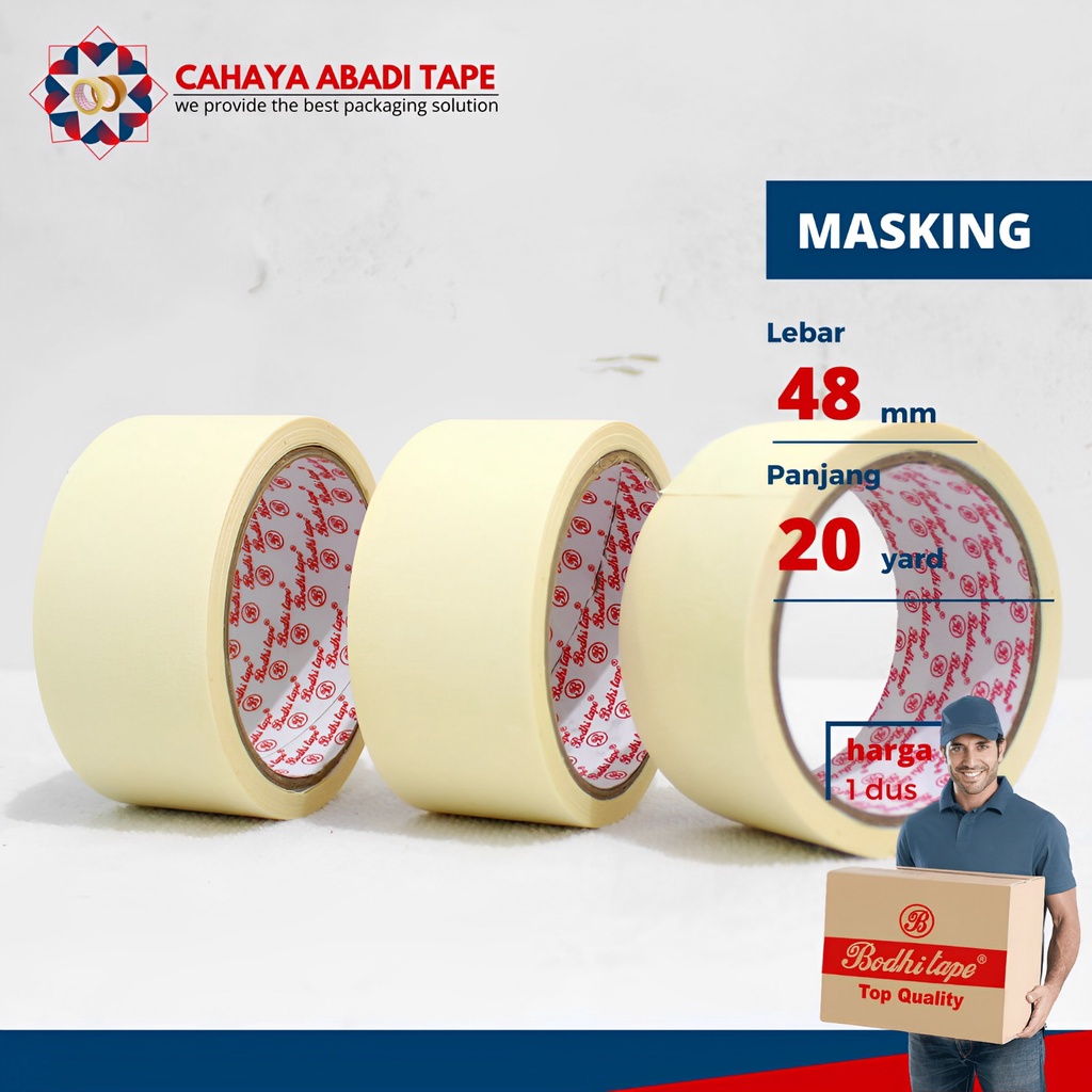

LAKBAN KERTAS/MASKING BODHI 24/48 MM X 20 YARD PER DUS