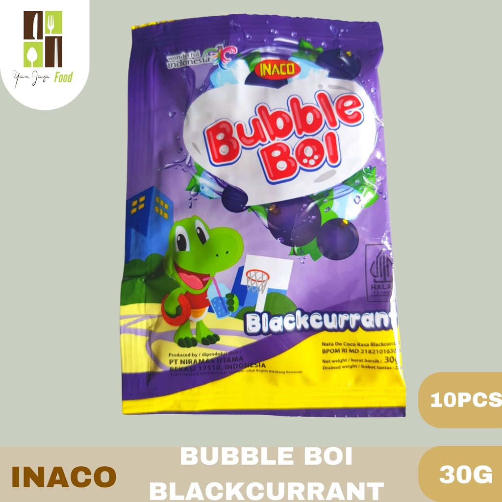 Inaco Bubble Boi / Nata De Coco/ Leci/ Blackcurrant/ Anggur/Yoghurt 30g 10 PCS