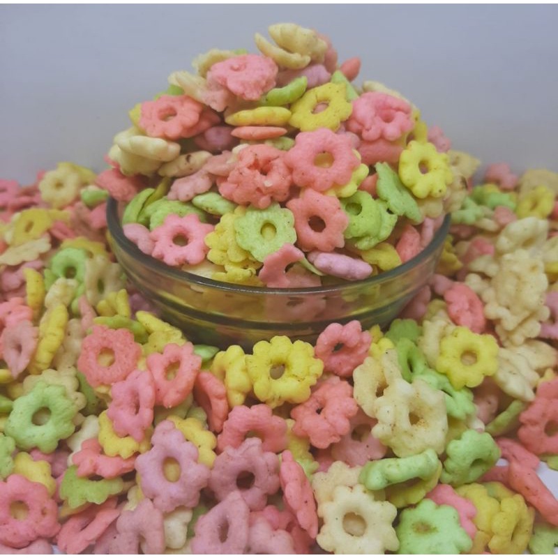 

COD 250gr Kerupuk Bunga Sakura Cemilan Ciki Ribut Snack Bunga Sakura Warna Snak Sakura Kembang Warna Warni