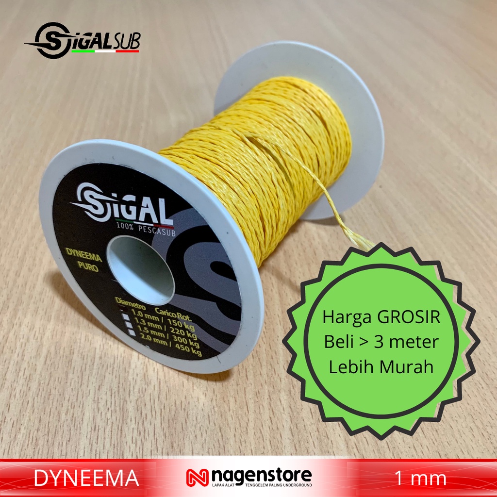 Tali speargun DYNEEMA Yellow kuning 1mm line speargun SIGALSUB DYNEEMA 1mm Line DYNEEMA 1 mm line sp