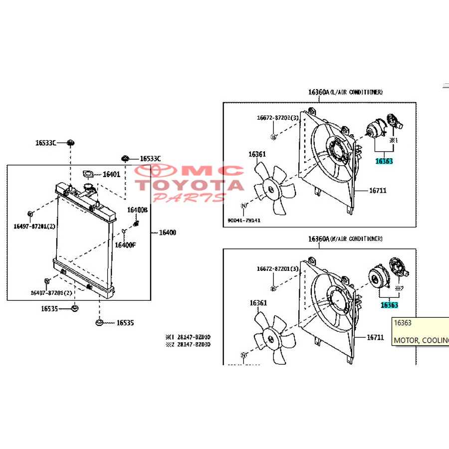 Motor Dinamo Cooling Fan Kipas Radiator Agya Alya 16363-BZ130