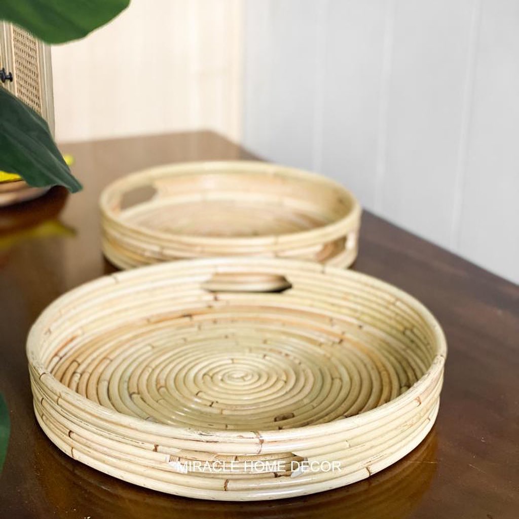 Nampan kulit rotan - tray rotan