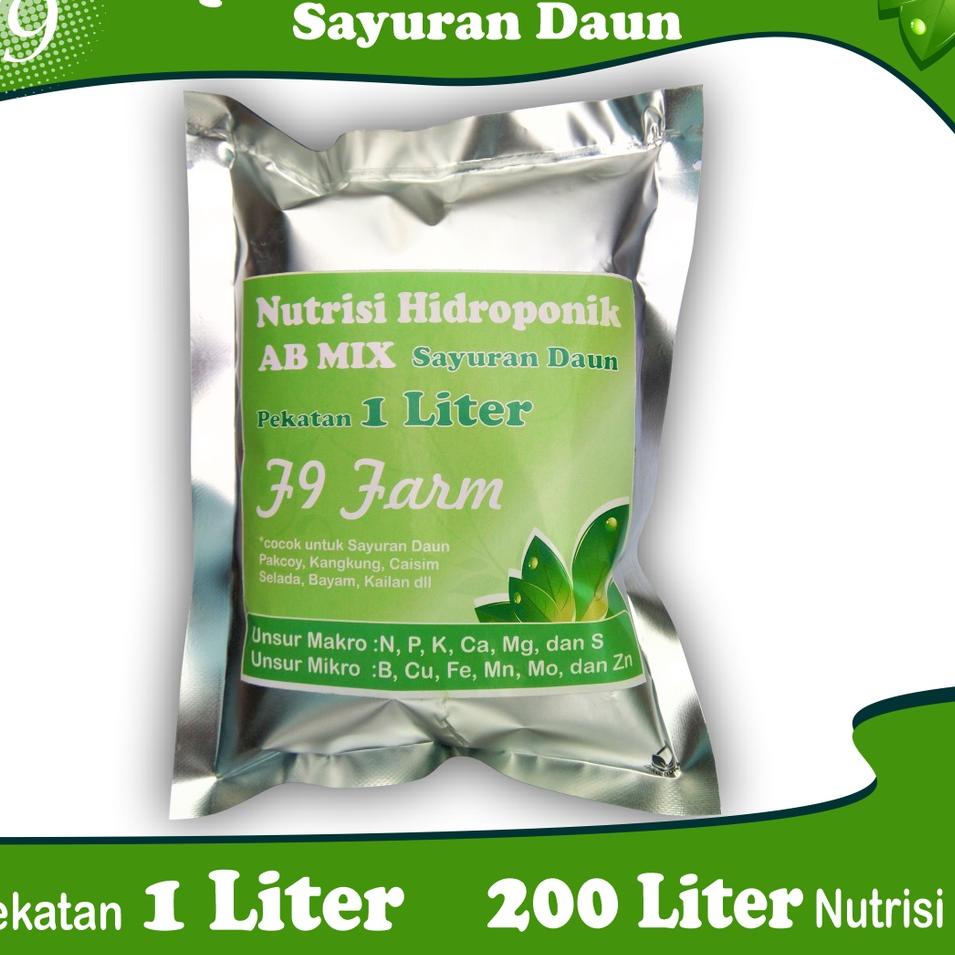 ✓ AB Mix 1 Liter Serbuk Pupuk Nutrisi Hidroponik Sayuran Daun 200 Liter
