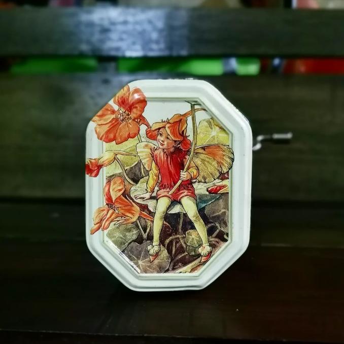 Vintage Flower fairies tin Music box