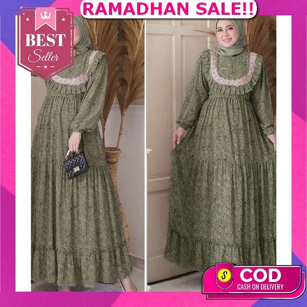 [ Terlaris ] Maxi Dress Crinkle Airflow Ld 104Cm | Gamis Crincle Import Busui Friendly Kancing Depan