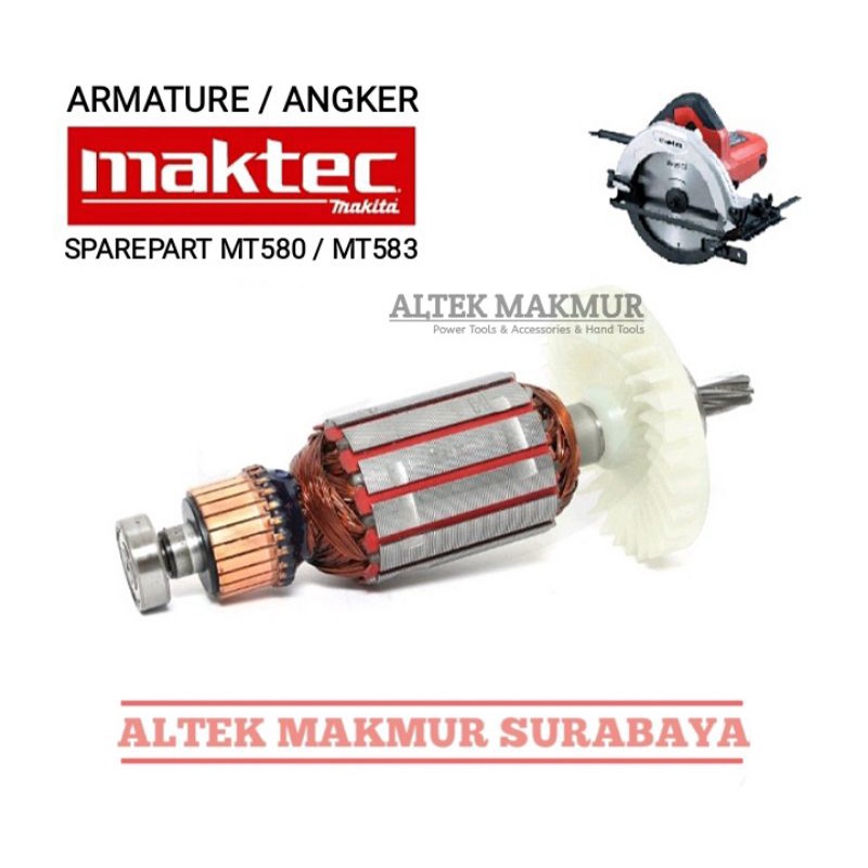 Sparepart Maktec MT580 / MT583 Armature Circular Saw Maktec MT 580 / MT 583 / Angker Rotor Dinamo Gu