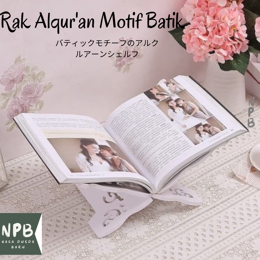 Tempat Baca Alqur'an Motif - Meja Ngaji - Rak Alqur'an Motif Batik