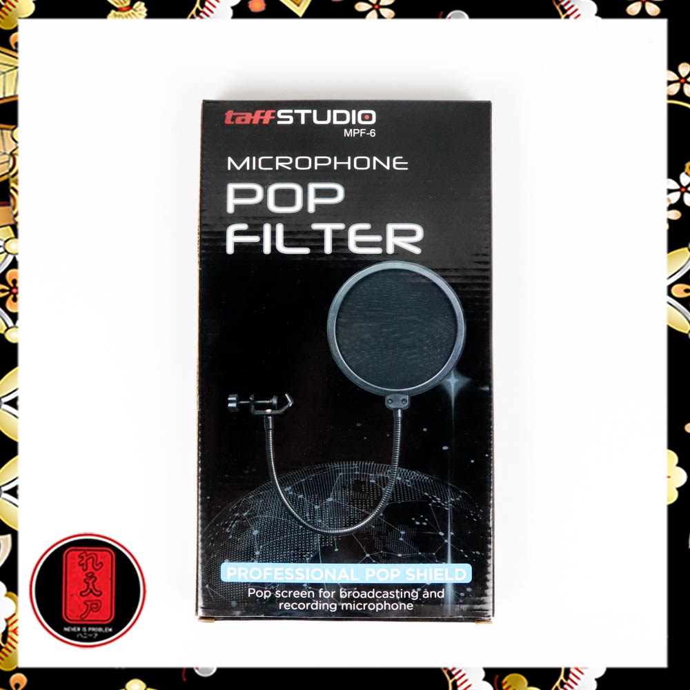 TaffSTUDIO Pop Shield Filter Mikrofon Dual Layer BOP - MPF-6 - Black