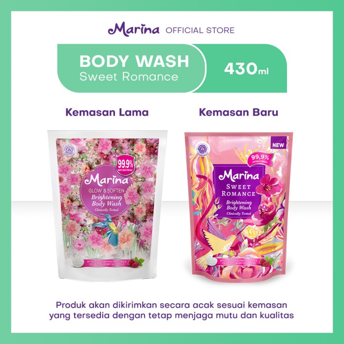 MARINA BRIGHTENING BODY WASH REFILL 430 ML SABUN MANDI CAIR