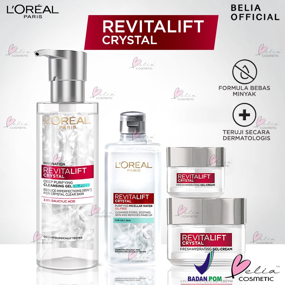 ❤ BELIA ❤ L'OREAL PARIS Revitalift Crystal Series | Moisturizing Cream Day SPF35 | Cleansing Gel Oil-Free | Micellar Water | Gel Cream LOREAL