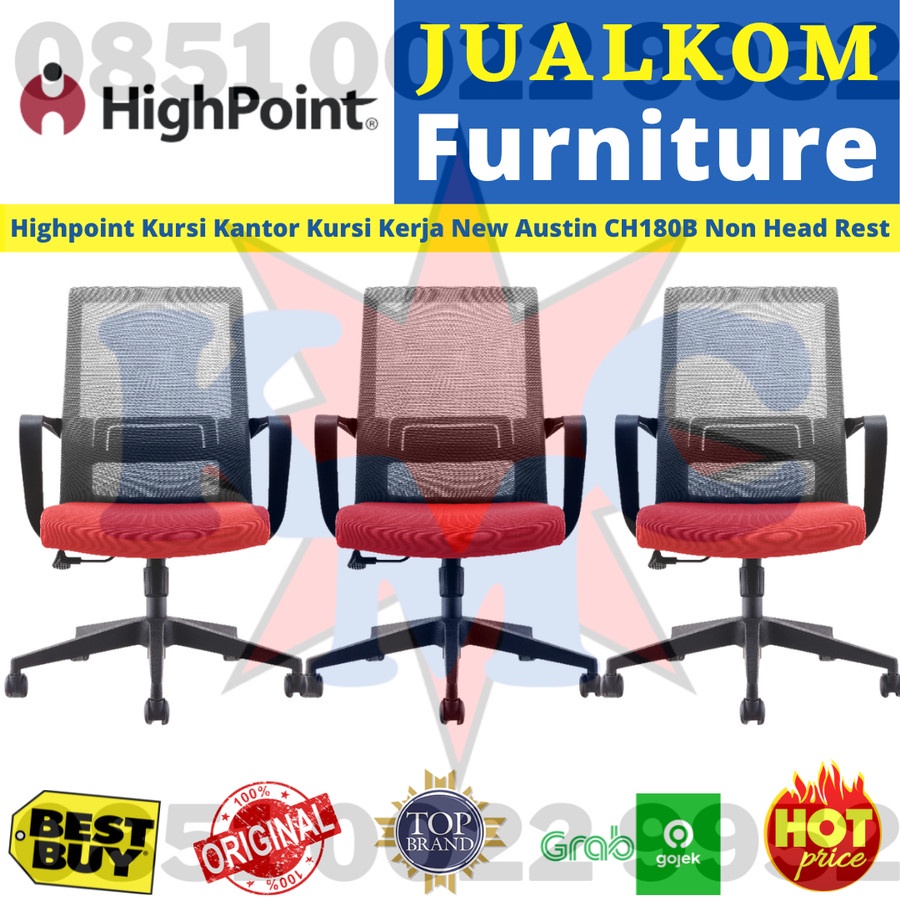 Highpoint Kursi Kantor / Kursi Kerja New Austin CH180B Non Head Rest