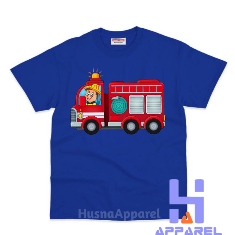 BAJU ANAK KAOS ANAK PEMADAM KEBAKARAN DAMKAR KARTUN