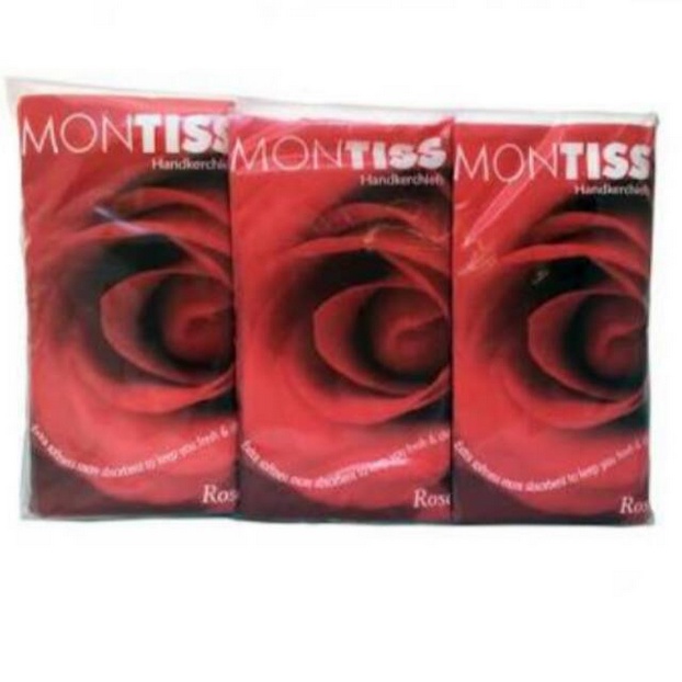 [PGO] Tissue Montiss Rose kemasan saku - pocket 1 pack isi 6 tisu kemasan