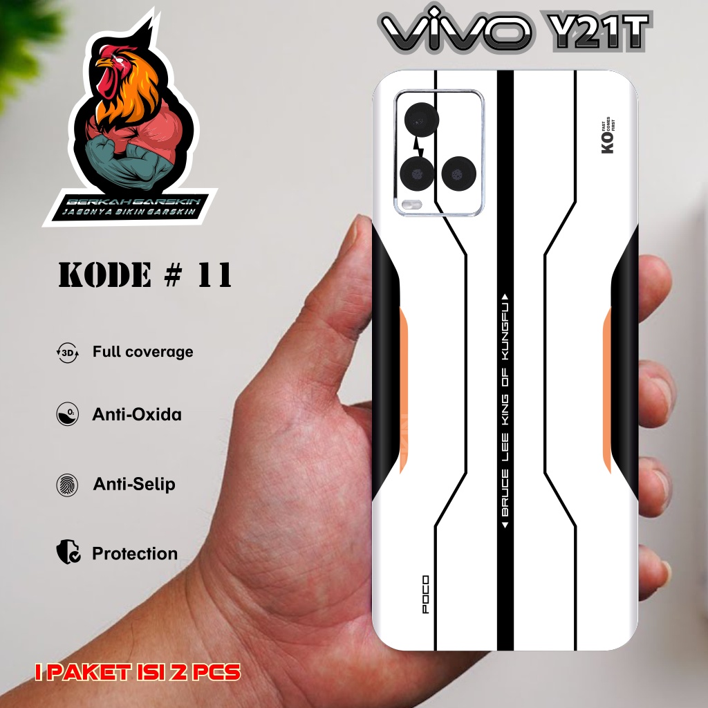 (Isi 2 Pcs) Garskin Premium Vivo Y21T ProMotif 11-15 Bisa Request Gambar