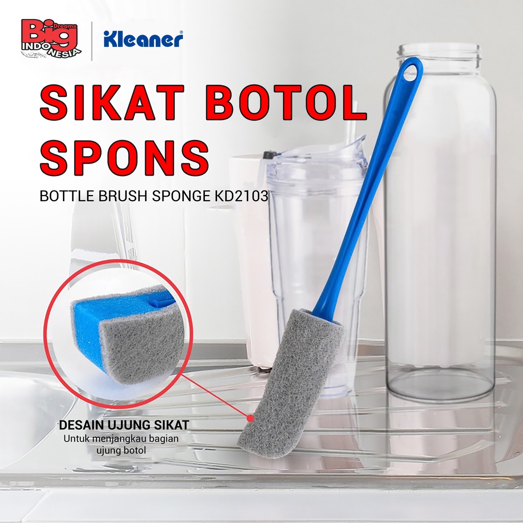 Sikat Botol Spon Anti Gores Bootle Brush Sponge Pembersih Botol Minum Kleaner KD2103