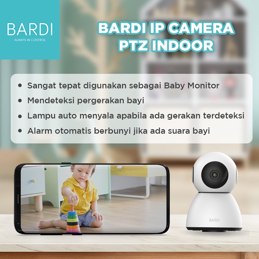 BARDI Smart Indoor PTZ IP Camera CCTV Wifi IoT Home Automation + Micro SD Image 2