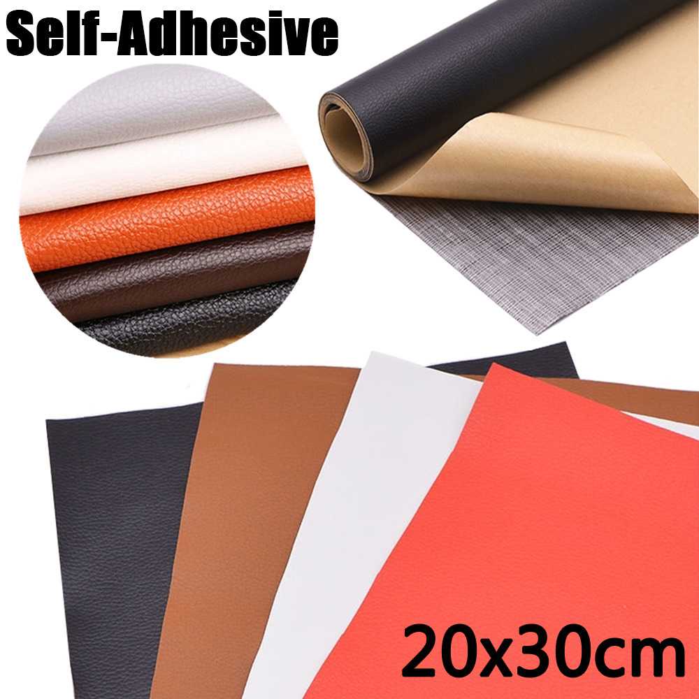 (BISA COD) FTIHSHP QJH Kulit Sintetis Tambal Sofa Self Adhesive PU Leather 20x30cm 5 PCS - RX279