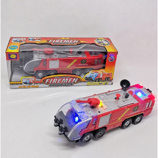 Mainan Anak Mobil Truk Pemadam Kebakaran Fireman Bisa Semprot air Bersuara Dan Berlampu Bump And Go