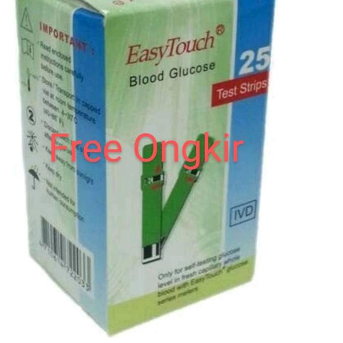 ☺ Free Ongkir Strip gula darah easy touch / strip glucose easy touch / alat cek gula darah / alat tes gula darah ➣