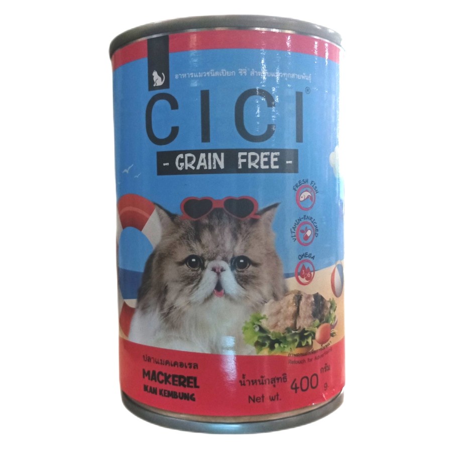 CICI cat Kaleng Adult Makcerel Wet Food Makanan Basah Kucing 400g