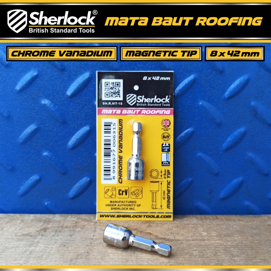 Mata Baut Roofing Sherlock Magnet TIp Chrome Vanadium 8 x 42 mm (1 pcs)