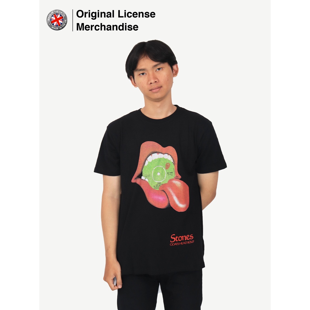 Kaos Baju Tshirt Hitam Pendek Cotton Premium Pria Wanita Casual Rock Band Musik ROLLING STONES Origi