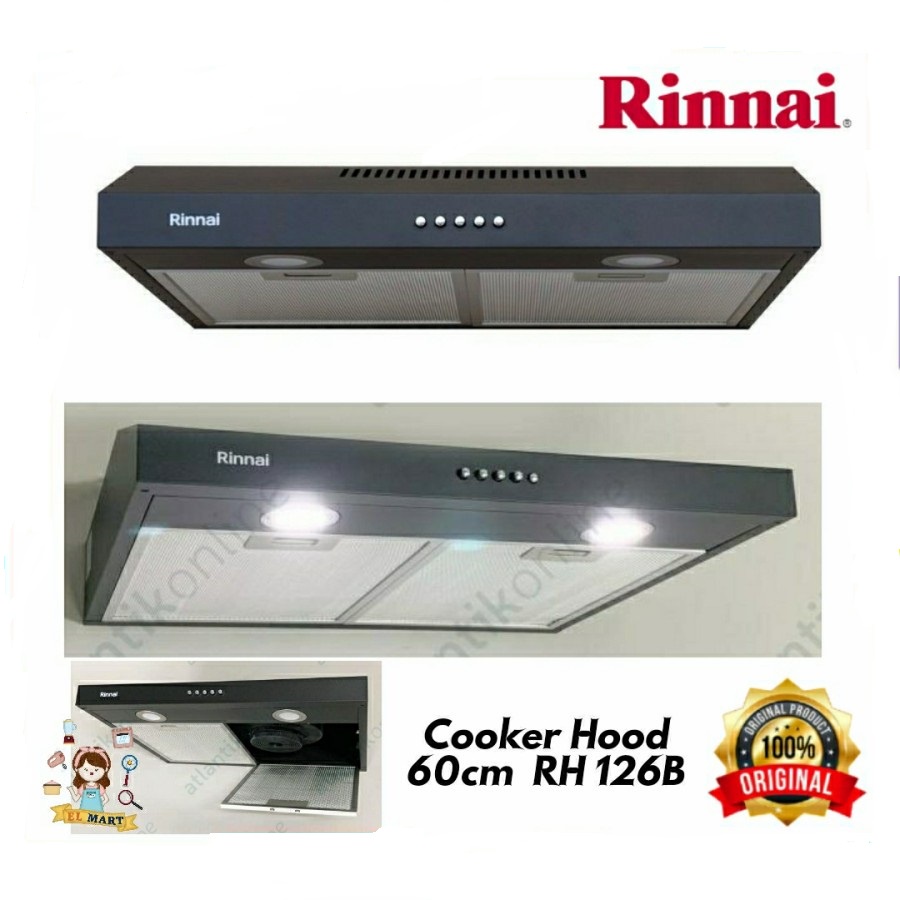 Penghisap Asap Dapur Rinnai RH-126B RH 126 B Cooker Hood Rinnai Exhaust Fan