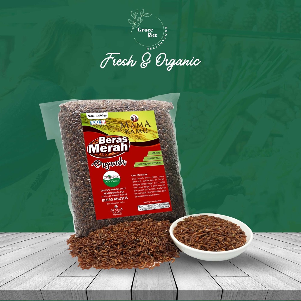 

Beras Organik Mama Kamu - Vakum 1kg - MPASI - Beras Merah - Beras Menthik - Beras Menthik Susu - Beras Coklat - Beras Hitam - Sehat