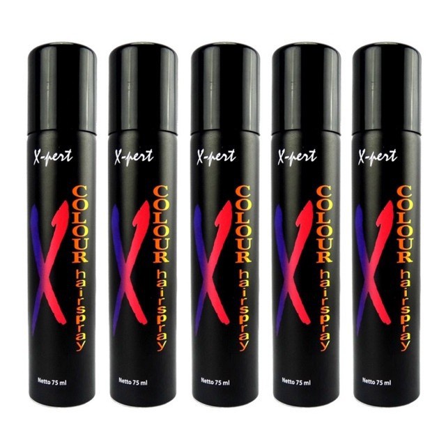 ⭐BAGUS⭐ XPERT COLOUR HAIR SPRAY AEROSOL 75ml | Semir Semprot Warna Hitam Expert Non Permanent Temporer