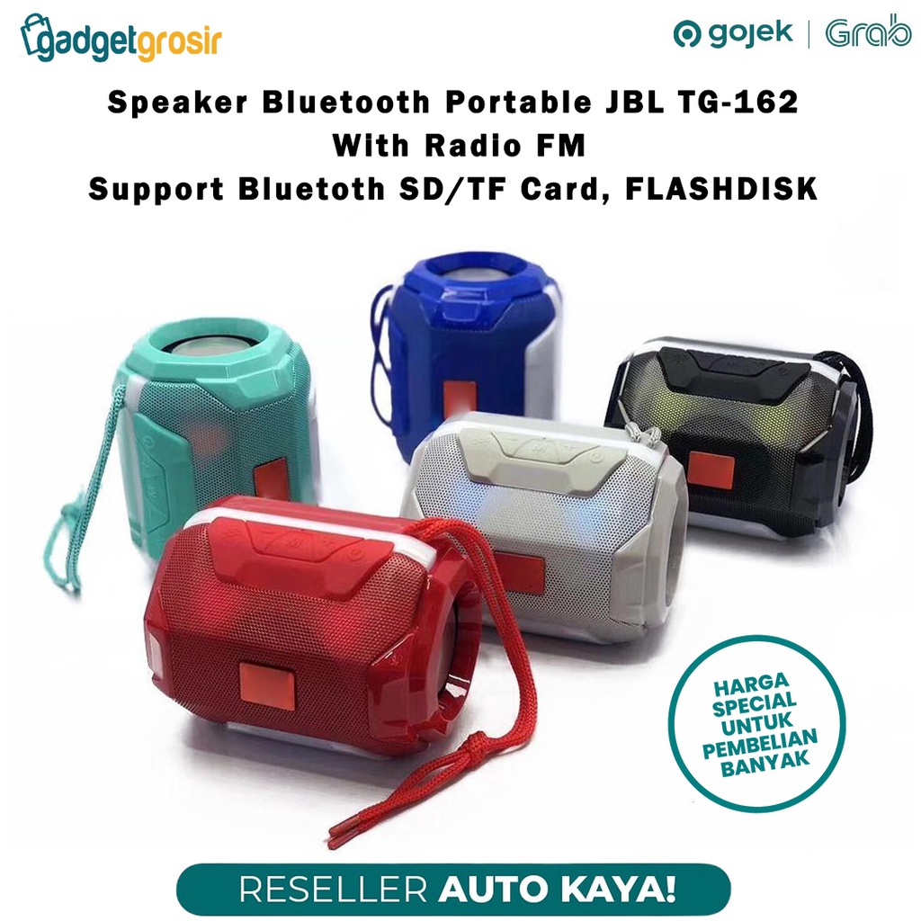 Mini Speaker Bluetooth Portable JBL TG-162 with LED Lamp Slot USB Flashdisk Slot Micro SD Super Bass Non Ori