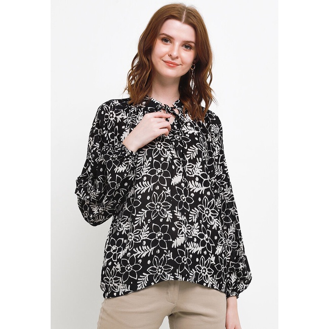 Blouse Wanita Vestiti Original Batik Cap Cewek Untuk Gaya Katun Paris Riyanti Perempuan
