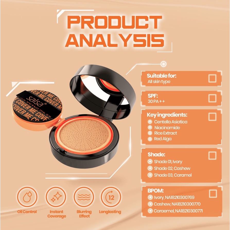 SALSA Cover Me BB Cushion | SPF 30 | Foundation | Coverage | BPOM