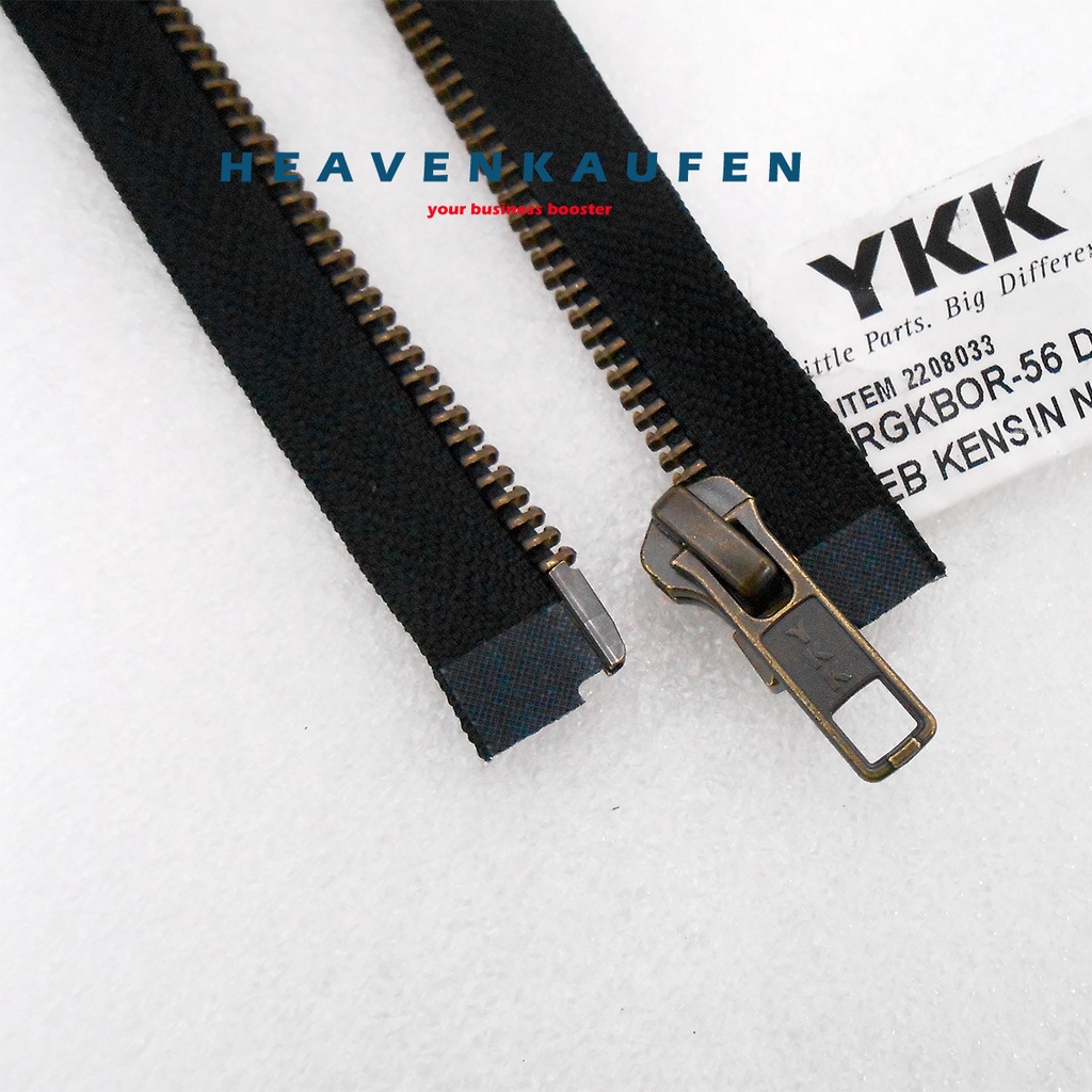 Resleting Zipper Ritsleting YKK 45 cm Atau 18 inch Type Gigi Besi ATG Bakar Set Open-End