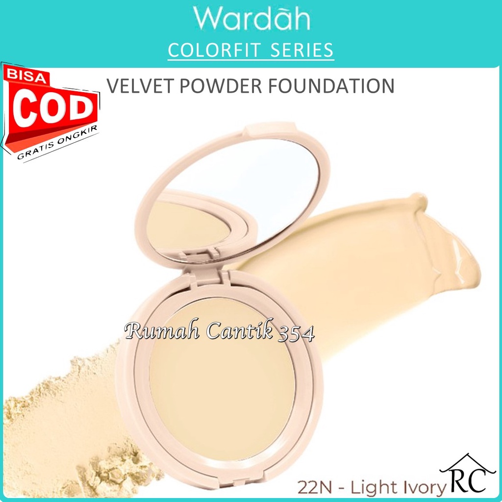 Rumah Cantik Wardah Colorfit Velvet Powder Foundation - Bedak Matte Dengan SPF 20 dan Oil Control 12 Jam Medan COD Beauty Cosmetics Skin Care Kosmetik Wajah