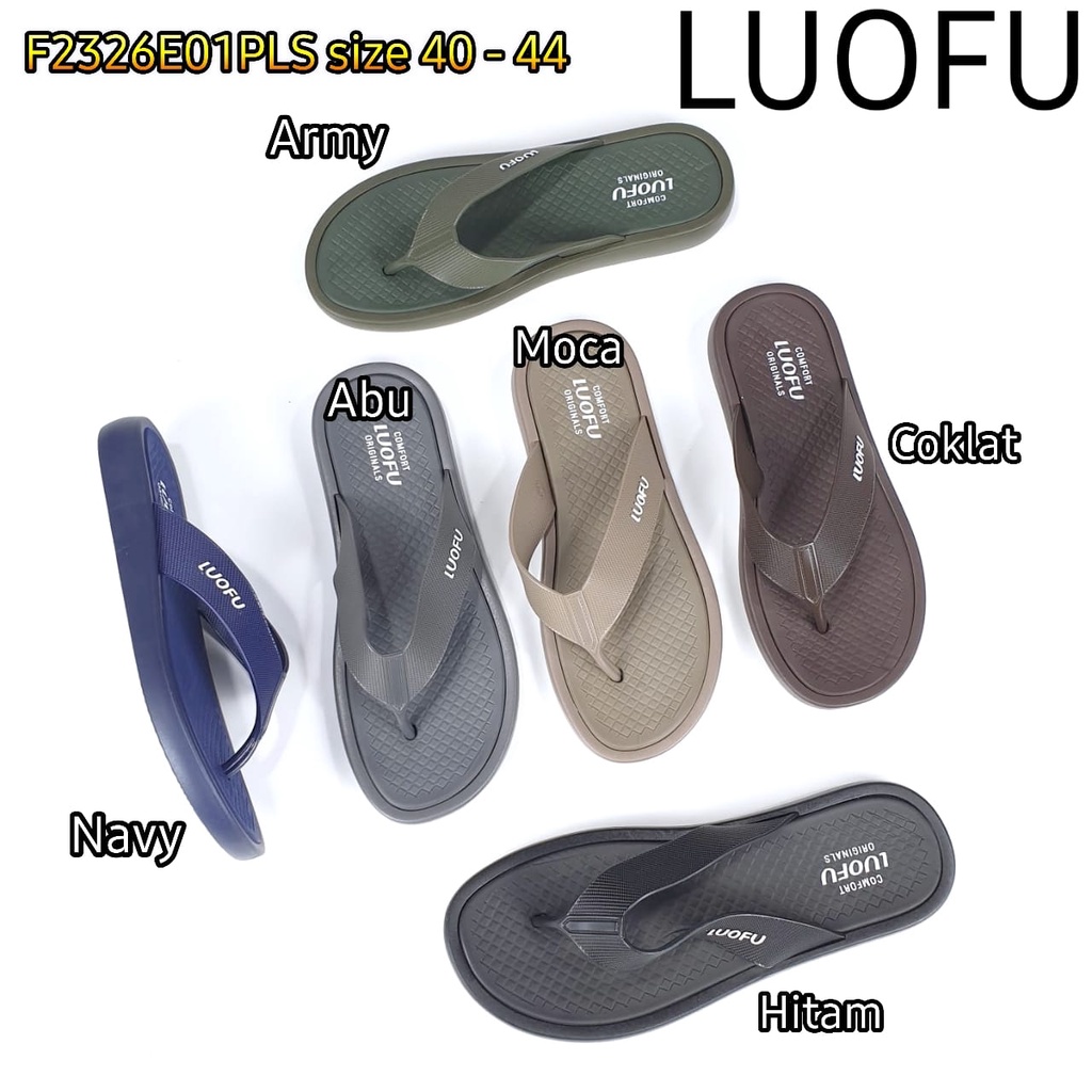 LUOFU ORIGINAL jelly sandal karet empuk murah jepit import sendal pria F2326E01PLS