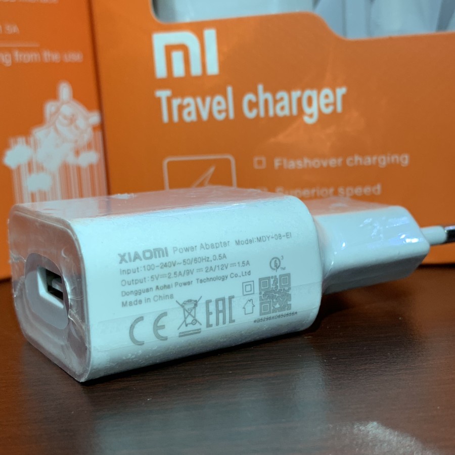 CHARGER XIAOMI ORIGINAL FAST CHARGING QC 3.0 5V 2.5A / 9V 2A FAST 18W
