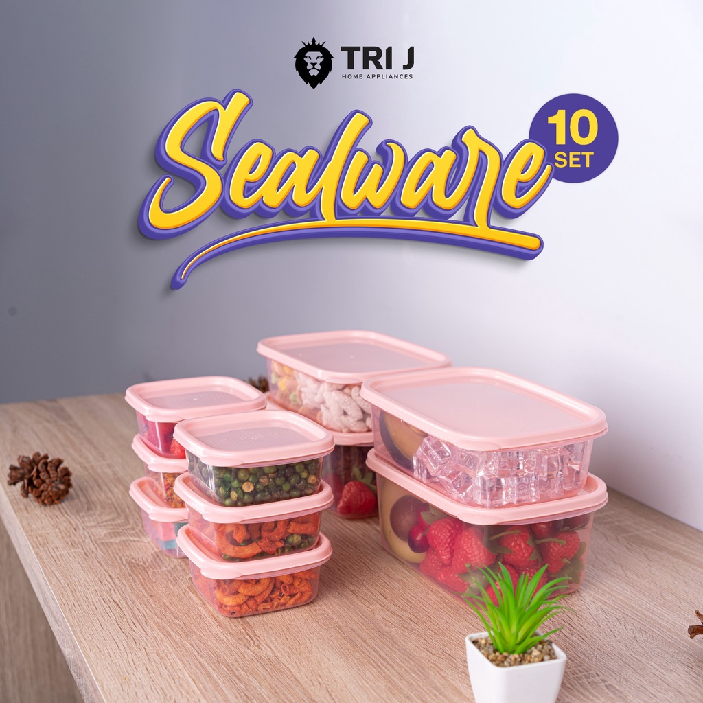 TOPLES SEALWARE TRI J WARNA SET ISI 10 PCS - TOPLES PLASTIK PENYIMPANAN MAKANAN JAJAN BPA FREE