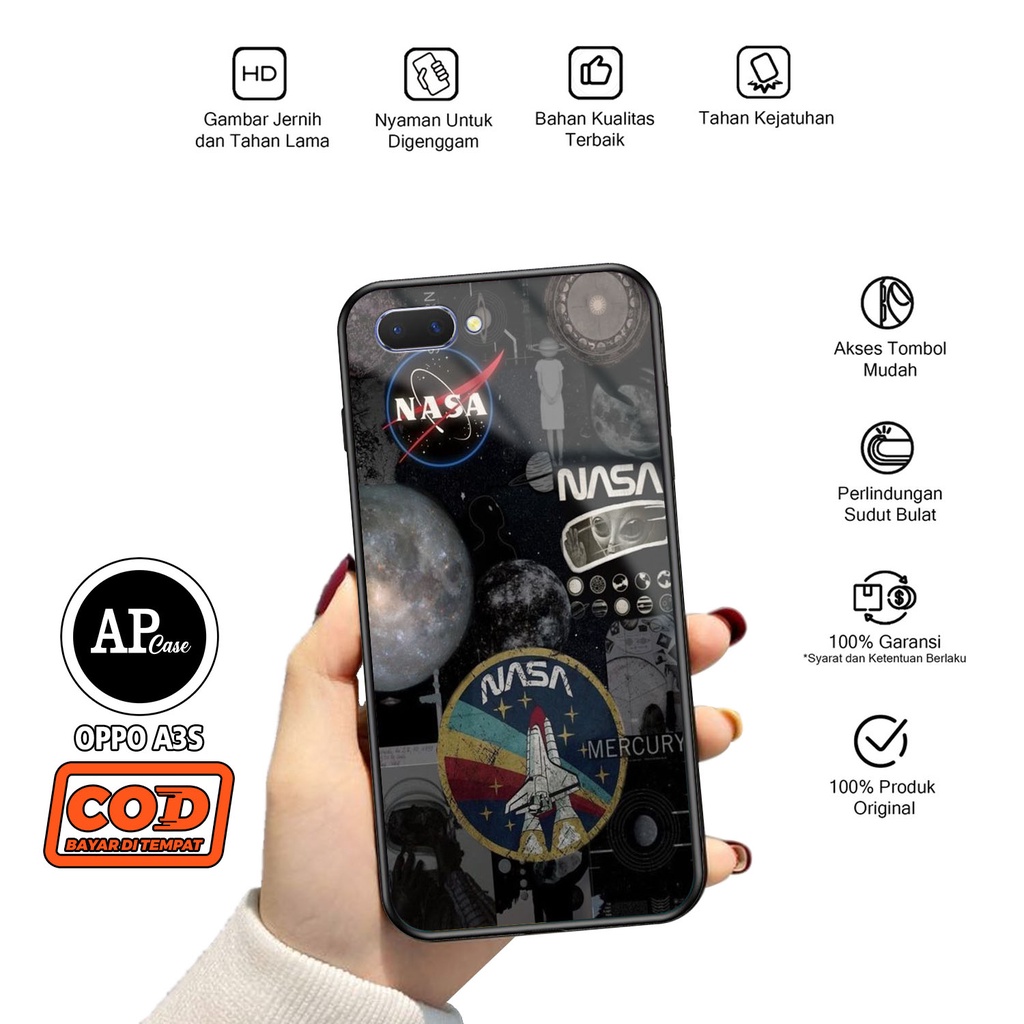 Casing Oppo A3S / REALME C1 Hardcase 2D Glossy Case Motif Nasa