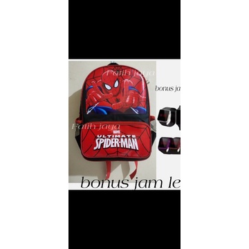 tas anak laki - tas anak Spiderman - tas sekolah anak - tas anak cowok - ransel sekolah anak (free jam)