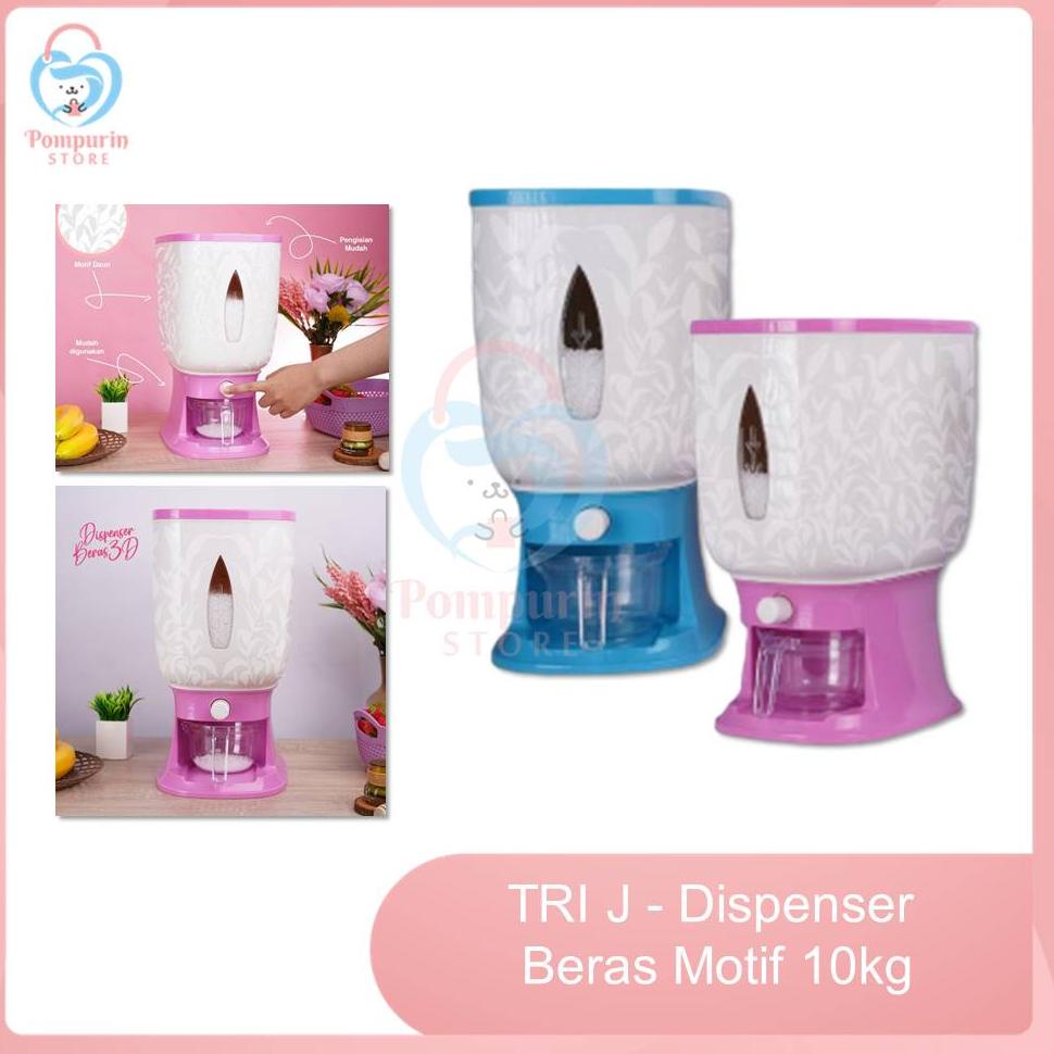 TERBARU TRI J - Dispenser Beras 10kg - Tempat Penyimpanan Beras (Rice Box)