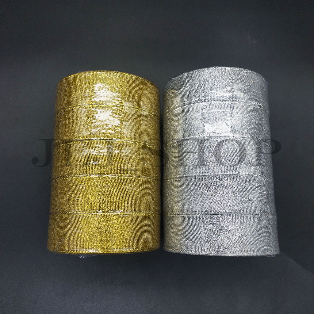 Pita Emas Perak Gliter 1 inch (2.5 cm)