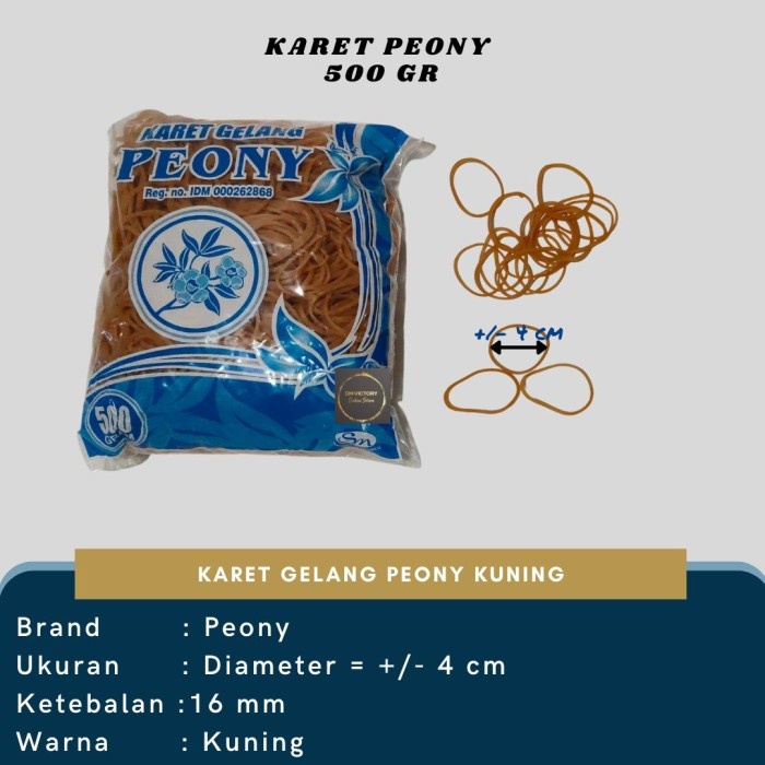 Karet Gelang Peony 500 gr / Karet Gelang kuning 500 Gram