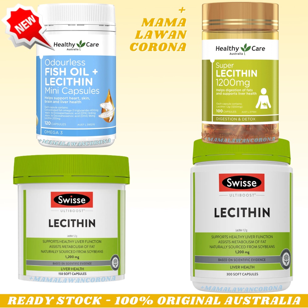 Healthy Care Super Lecithin 1200mg 100 Capsules Kapsul / Fish Oil + Lecithin MINI 120 Capsules / Swisse Ultiboost 150 300 Liver Detox 120 200 Tablets / Healthy Care Liver Detox 100 Kapsul Vitamin Hati Suplemen Cleanse