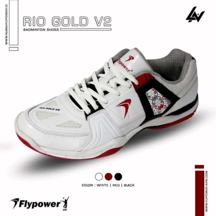 {MentariStore} FlyPower Rio Gold V1 Sepatu Badminton Original Limited